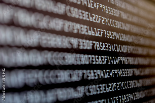 Digital Hexadecimal Data on Screen