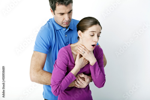 Quadro em tela First aid techniques In case of choking, perform a maximum of 5 abdominal thrust