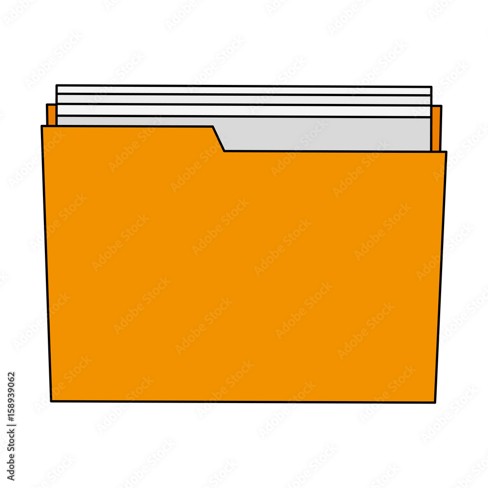 yellow folder with documents over white background vector illustration design yellow folder with documents over white background vector illustration design