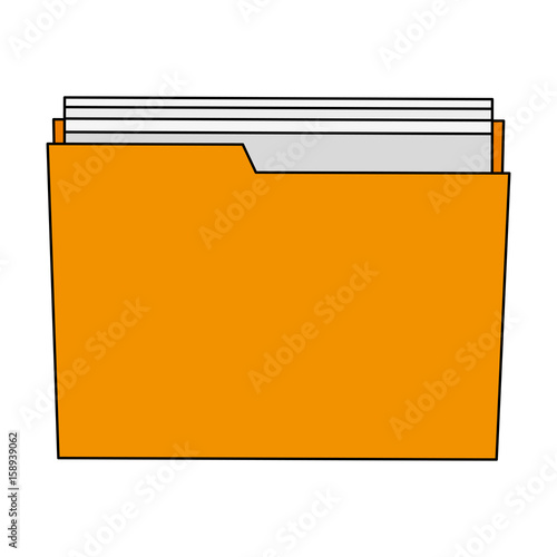 yellow folder with documents over white background vector illustration design 