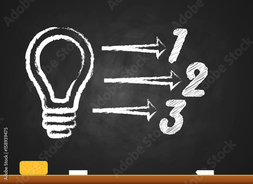 Infographic schoolboard. Bulb, Light icon.