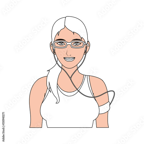 gril sport illustration cartoon icon design graphic vector