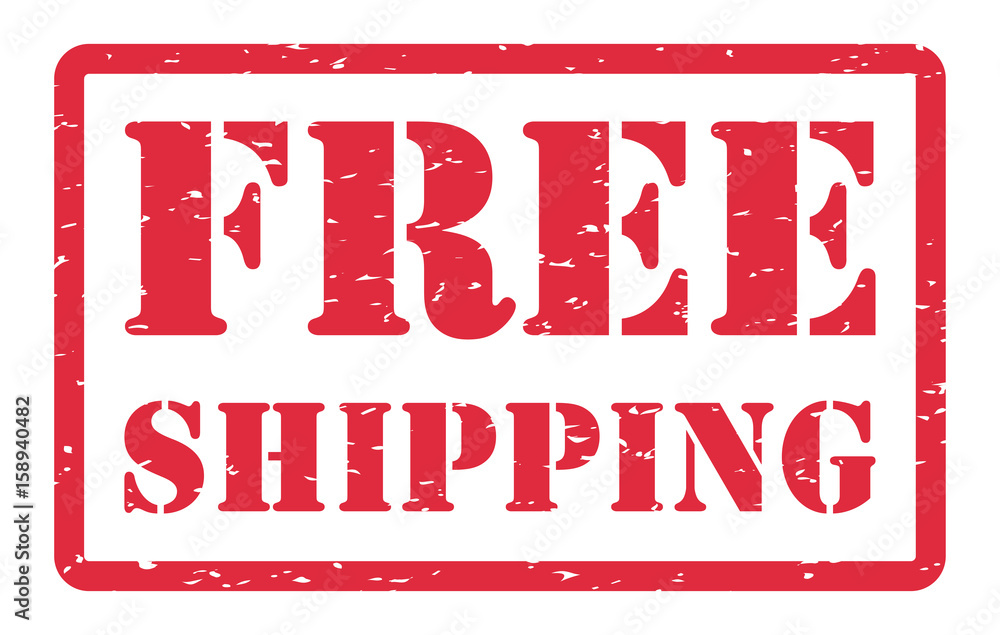 red free shipping stamp on a white background red free shipping stamp on a white background
