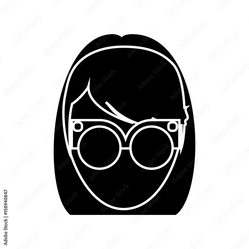 hipster woman wearing glasses icon over white background vector illustration hipster woman wearing glasses icon over white background vector illustration