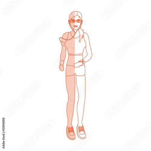 gril sport illustration cartoon icon design graphic vector shadow