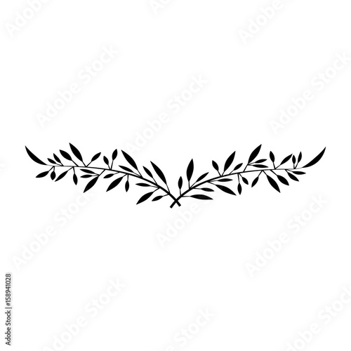 wreath with leafs icon vector illustration design
