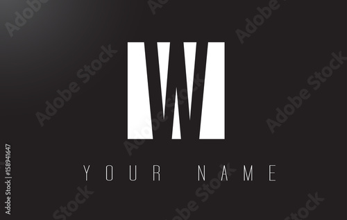 W Letter Logo With Black and White Negative Space Design.