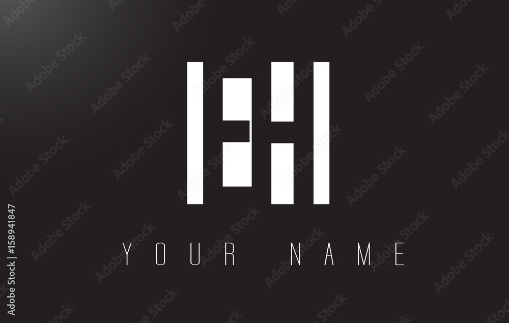 EH Letter Logo With Black and White Negative Space Design. EH Letter Logo With Black and White Negative Space Design.