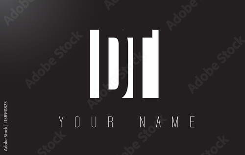 DT Letter Logo With Black and White Negative Space Design.