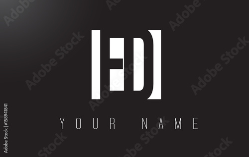 ED Letter Logo With Black and White Negative Space Design.