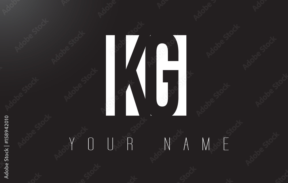 KG Letter Logo With Black and White Negative Space Design. KG Letter Logo With Black and White Negative Space Design.