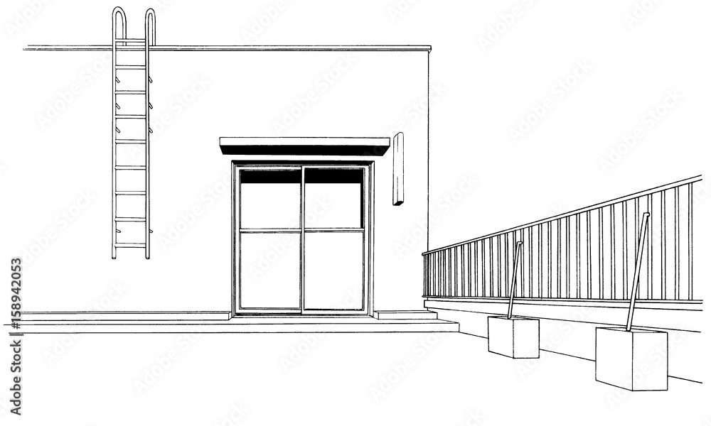 漫画風ペン画イラスト 屋上 Stock Illustration Adobe Stock 漫画風ペン画イラスト 屋上 Stock Illustration Adobe Stock