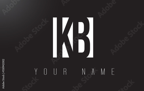 KB Letter Logo With Black and White Negative Space Design.
