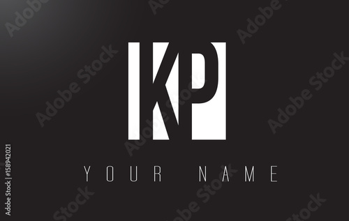 KP Letter Logo With Black and White Negative Space Design.