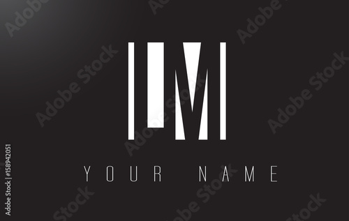 LM Letter Logo With Black and White Negative Space Design.