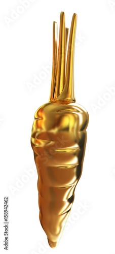 Gold Carrot. 3d illustration