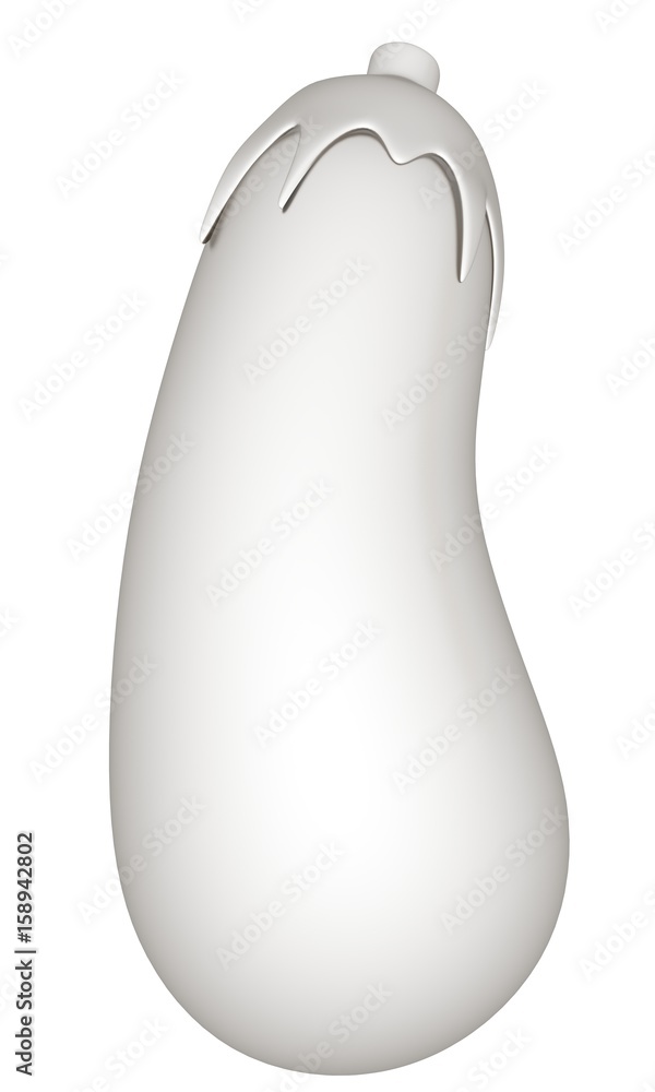 Metal Eggplant icon. 3d Illustration Metal Eggplant icon. 3d Illustration