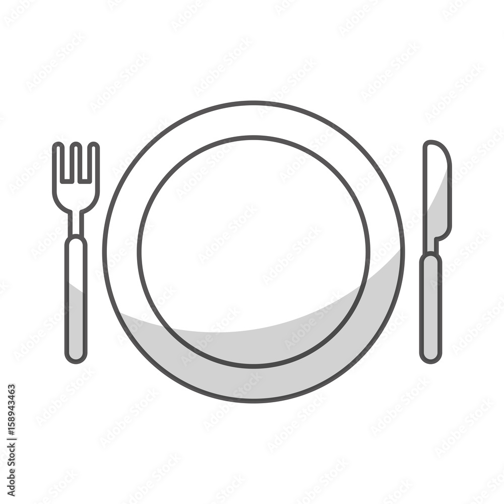 dish with fork and knife vector illustration design dish with fork and knife vector illustration design