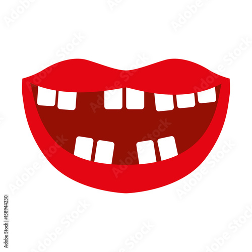 Mouth with bad teeth vector illustration design