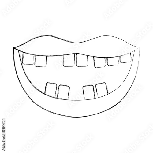 Mouth with bad teeth vector illustration design