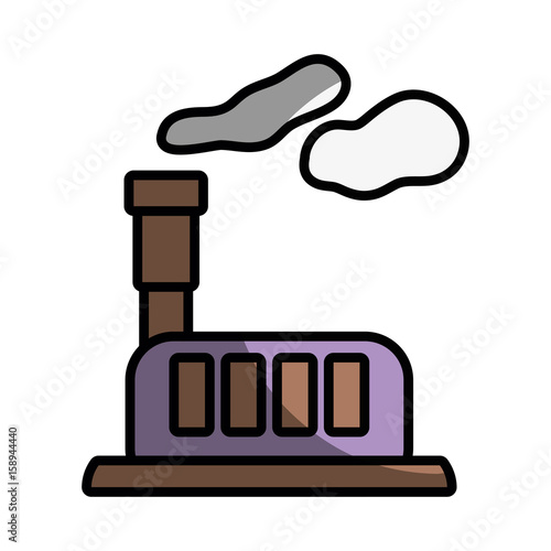 industrial factory with pollution contamination of environment
