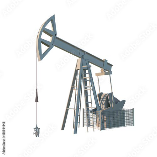 Petroleum rig. Oil drill isolated. Vector image.