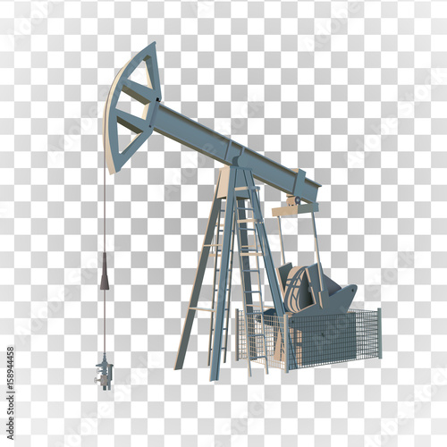 Petroleum rig. Oil drill isolated. Vector image.