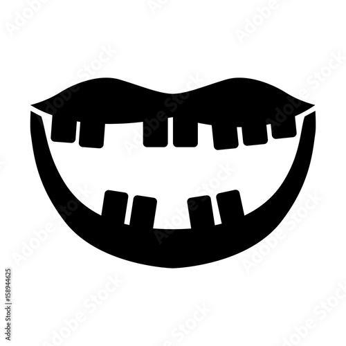 Mouth with bad teeth vector illustration design