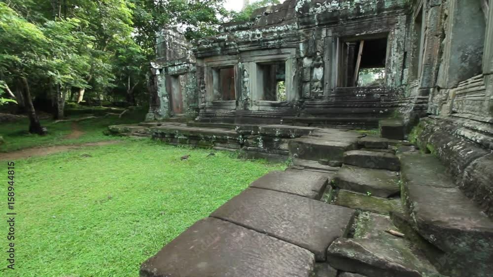 Prasat Kravan temple in Angkor Wat area, smooth pan and tilt of architecture Prasat Kravan temple in Angkor Wat area, smooth pan and tilt of architecture