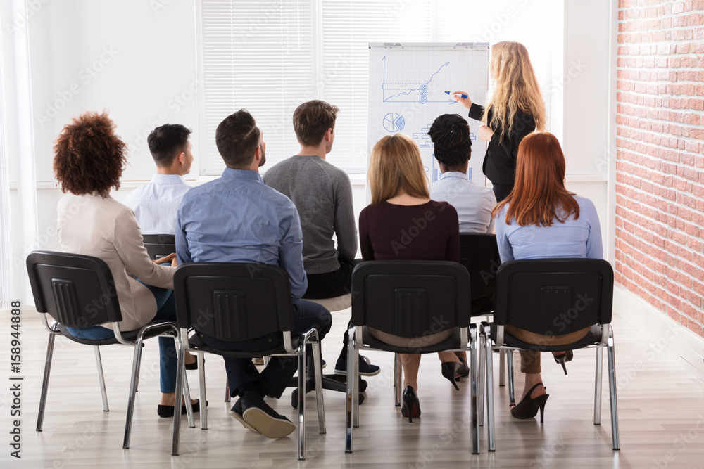 Businesswoman Giving Presentation To Her Colleague