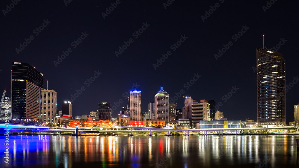 Brisbane skyline night cityscape