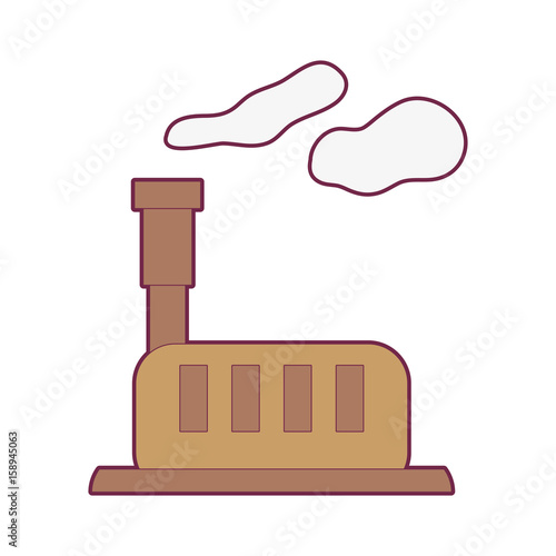 industrial factory with pollution contamination of environment