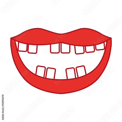 Mouth with bad teeth vector illustration design