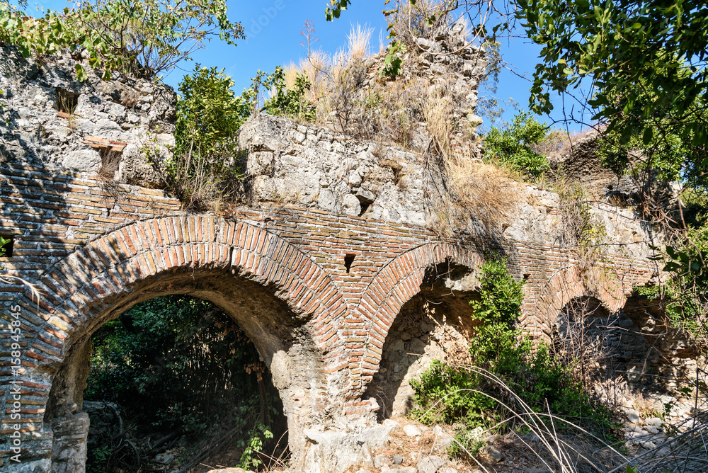 Bath of Vespasianus. Ruins of ancient city Olympos in Lycia. Turkey