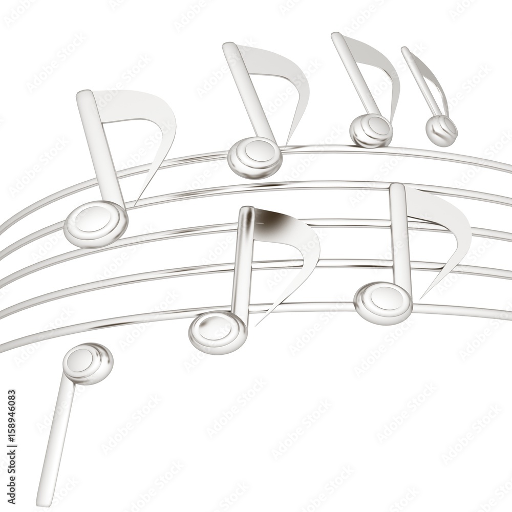 music notes background. 3D illustration music notes background. 3D illustration