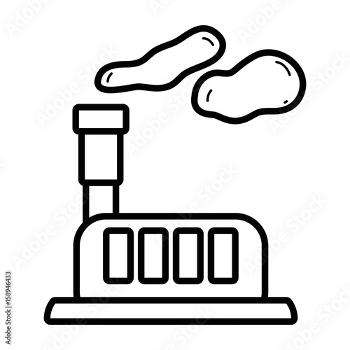 line industrial factory with pollution contamination of environment