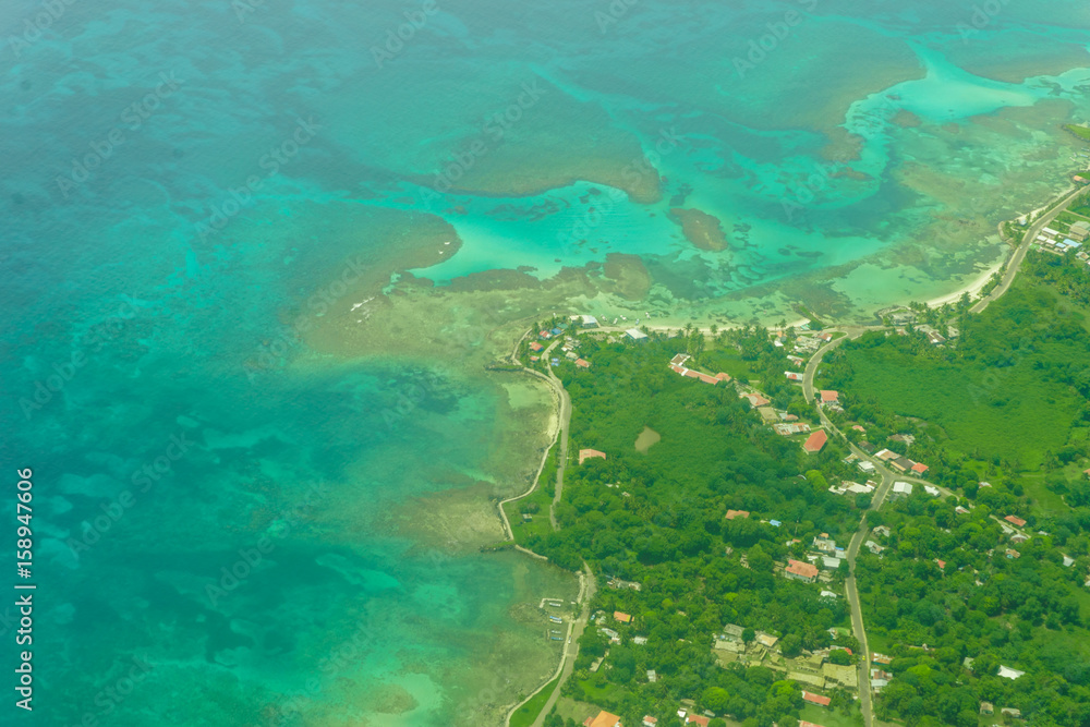 aerial view of tropical island , Big Corn Island, Nicaragua