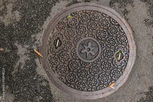 Manhole cover at Bamboo forest of Arashiyama