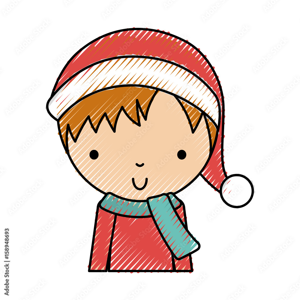 scribble cute upper body christsmas little boy vector illustration graphic design scribble cute upper body christsmas little boy vector illustration graphic design