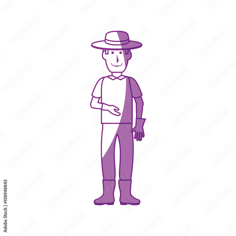 gardener man with a hat icon over white background vector illustration gardener man with a hat icon over white background vector illustration