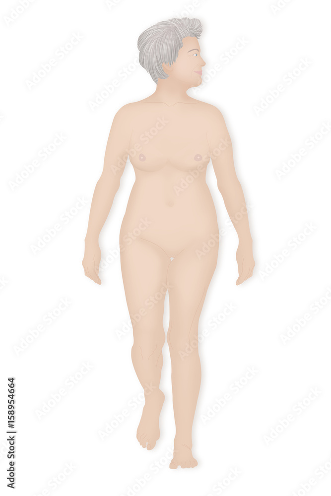 Fototapeta premium Silhouette of an elderly woman