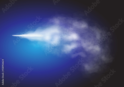 Water spray mist effect of atomizer. Cosmetic sprayer, white smoke illustration