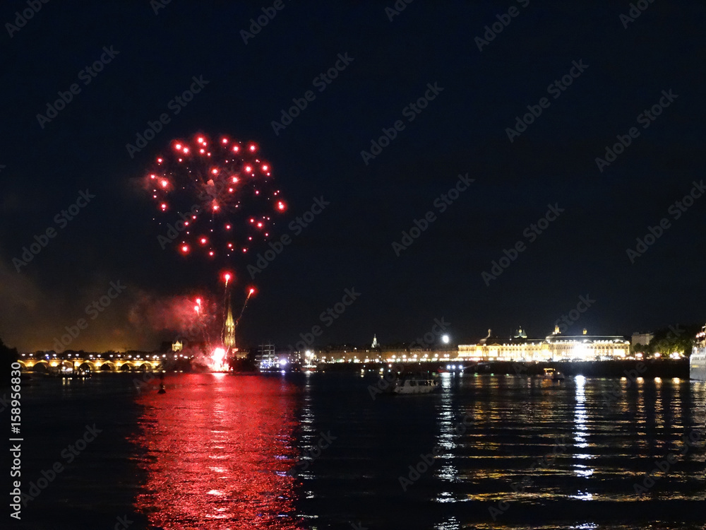 Fireworks in Bordeaux France - River Festival June 2017