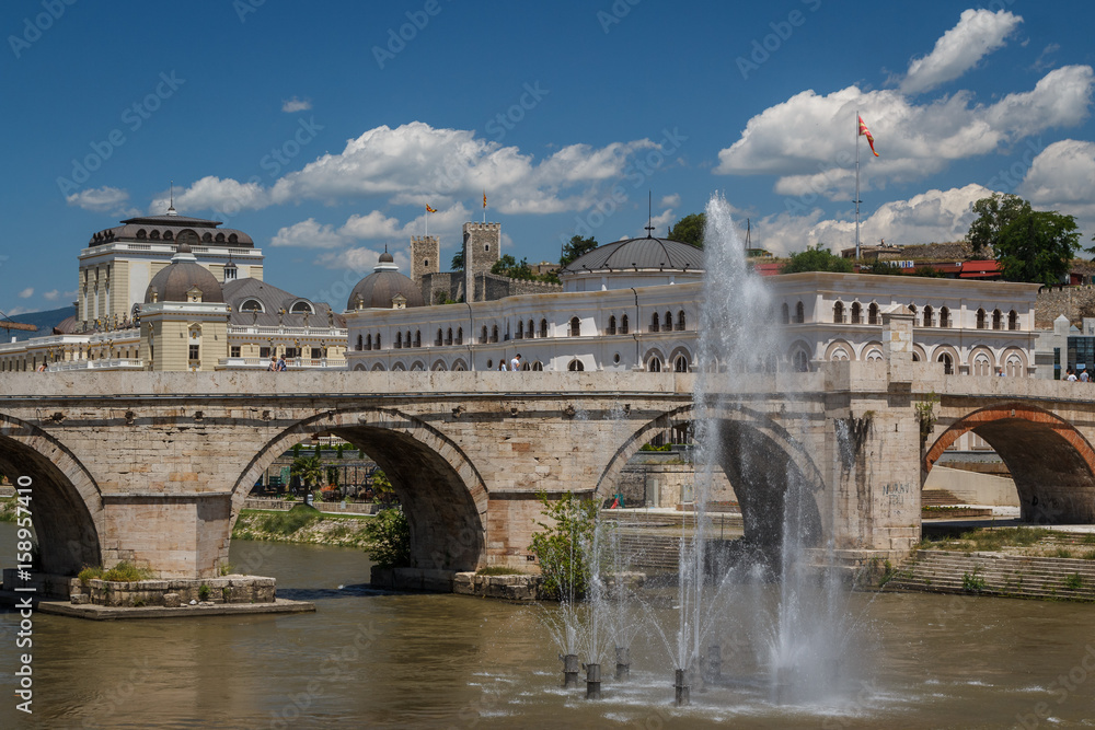 Old bridge in the downtown of Skopje, Macedonia (FYROM)