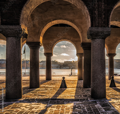 Photography Stockholm city hall columns