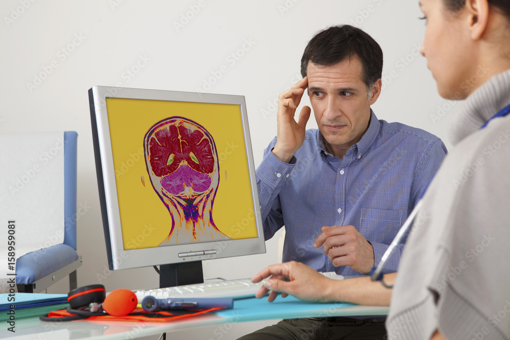 Colorized Mri Segment Models On screen, MRI of a colorized brain (without pathology) Stock ...