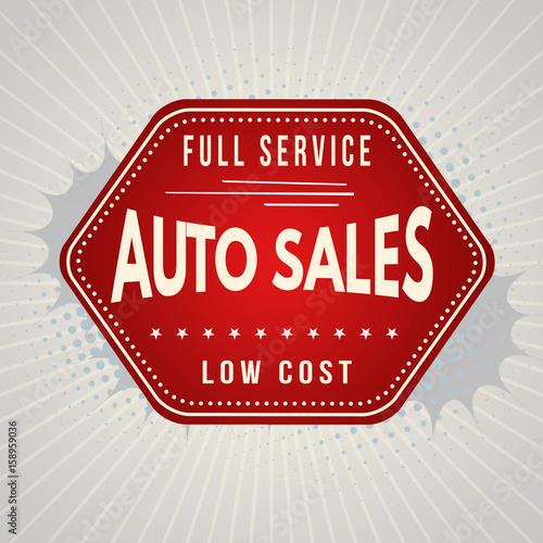 Auto sales sign or stamp