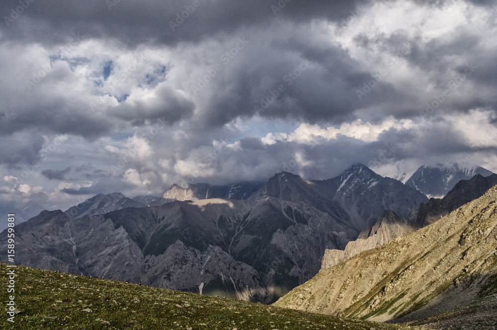 Mountain landscape, Kyrgyzstan, a mountainous valley