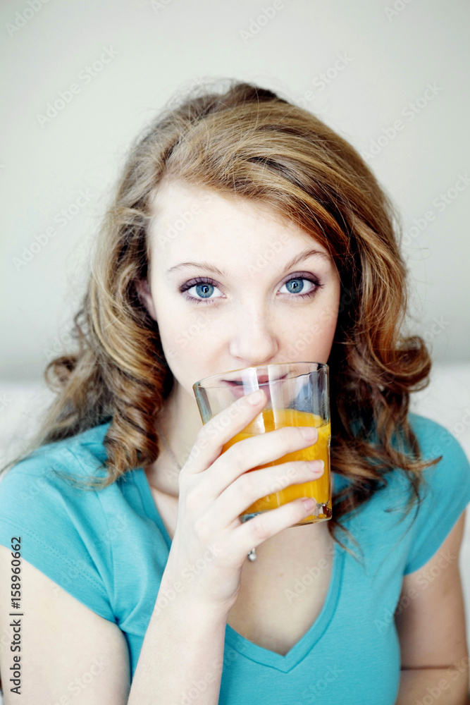 Woman with cold drink