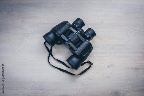Binoculars on the table